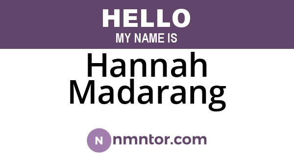 Hannah Madarang