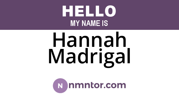 Hannah Madrigal