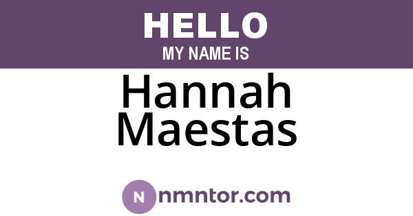 Hannah Maestas