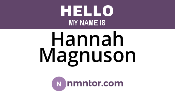 Hannah Magnuson