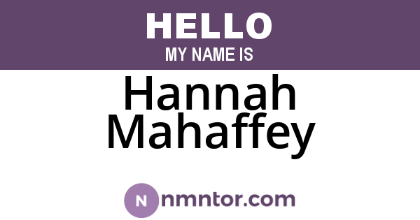 Hannah Mahaffey