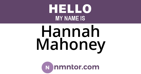 Hannah Mahoney