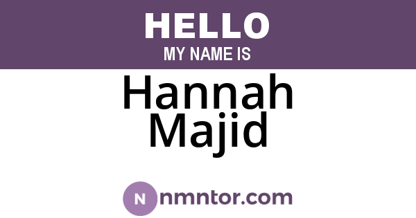 Hannah Majid