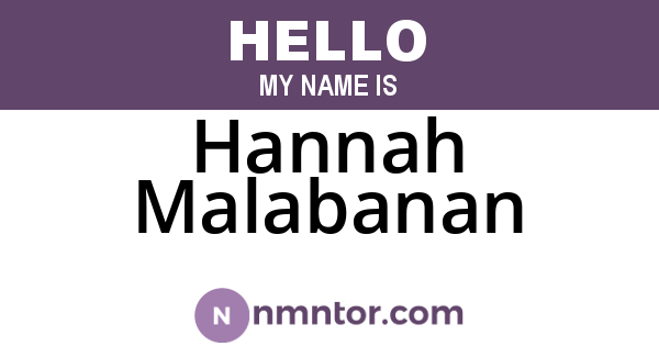 Hannah Malabanan