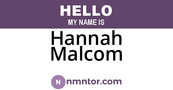 Hannah Malcom