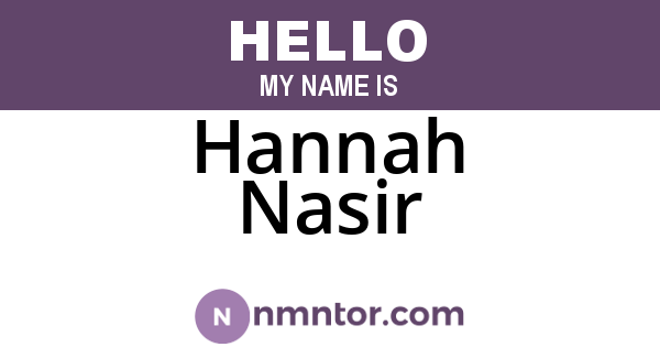 Hannah Nasir