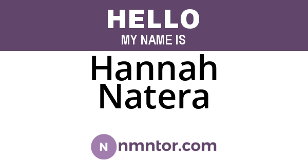 Hannah Natera