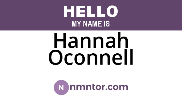 Hannah Oconnell