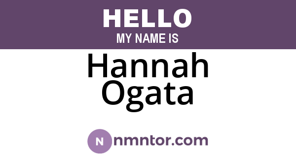 Hannah Ogata