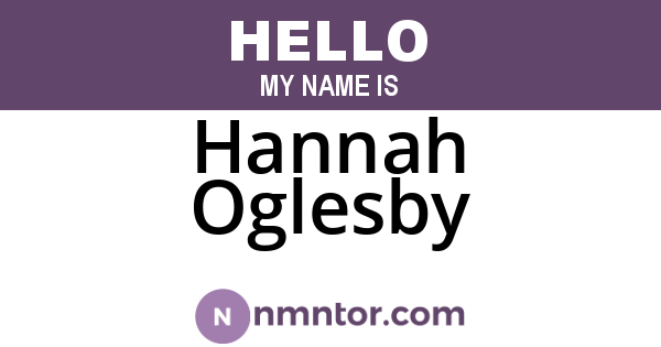Hannah Oglesby