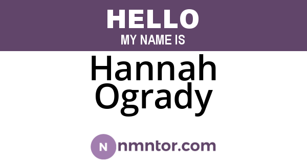 Hannah Ogrady