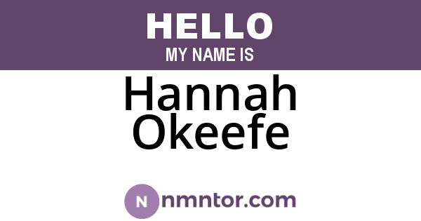 Hannah Okeefe