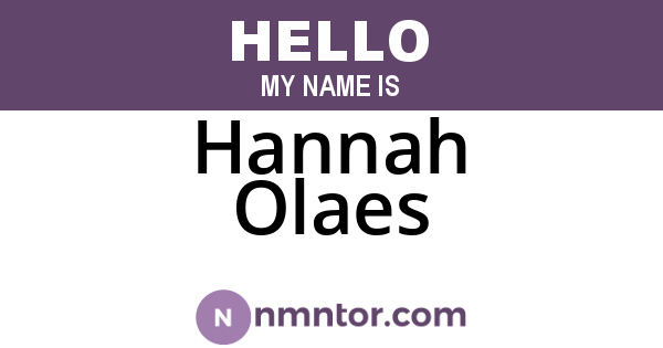 Hannah Olaes