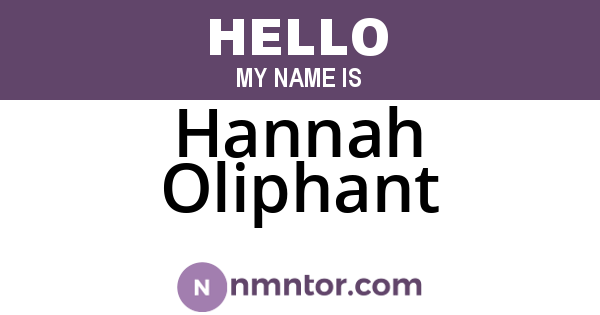 Hannah Oliphant