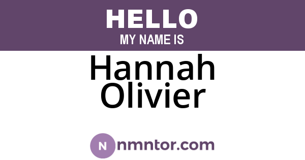 Hannah Olivier