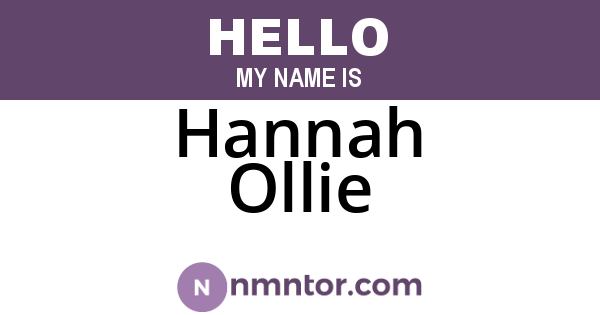 Hannah Ollie