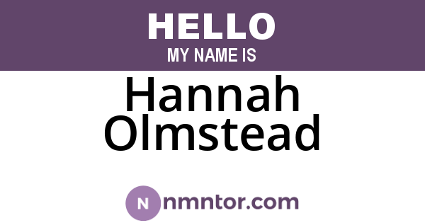 Hannah Olmstead