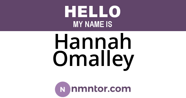 Hannah Omalley