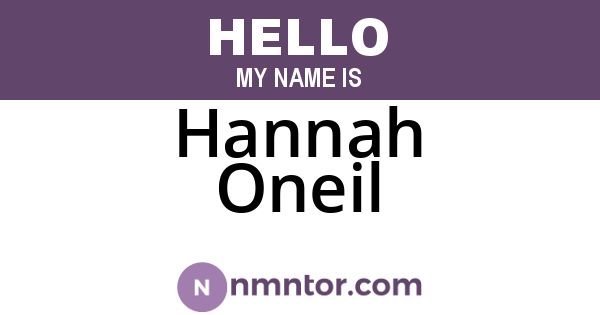 Hannah Oneil