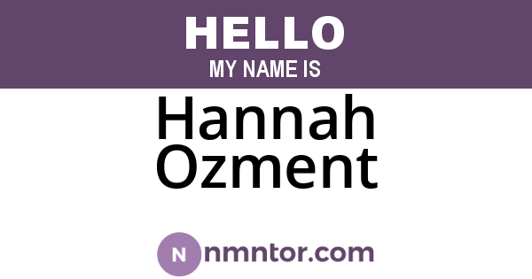Hannah Ozment