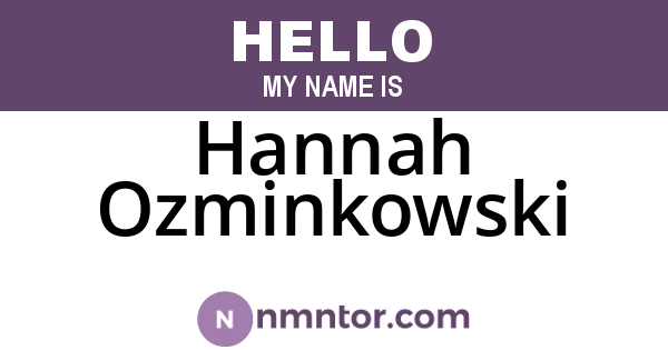 Hannah Ozminkowski