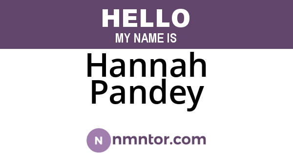 Hannah Pandey