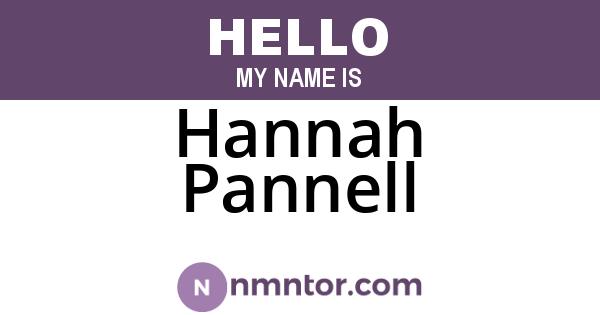 Hannah Pannell