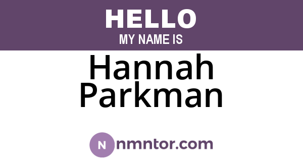 Hannah Parkman