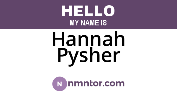 Hannah Pysher