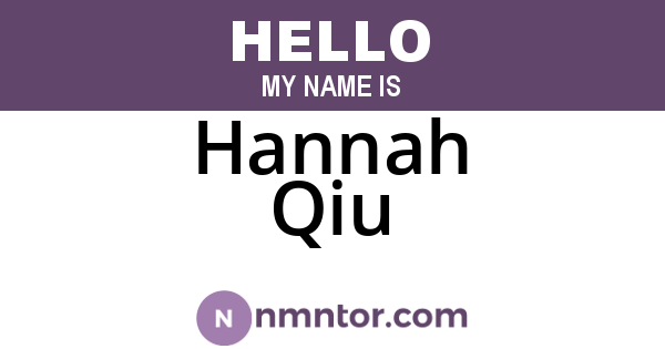 Hannah Qiu