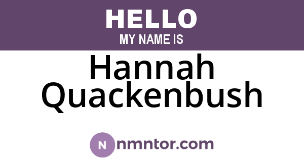 Hannah Quackenbush