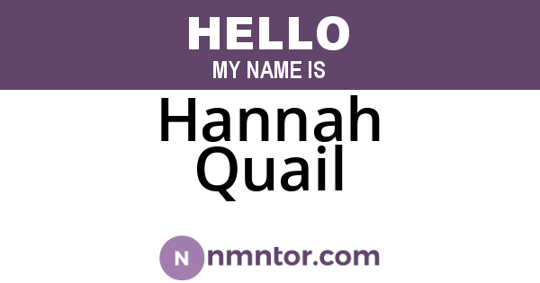 Hannah Quail
