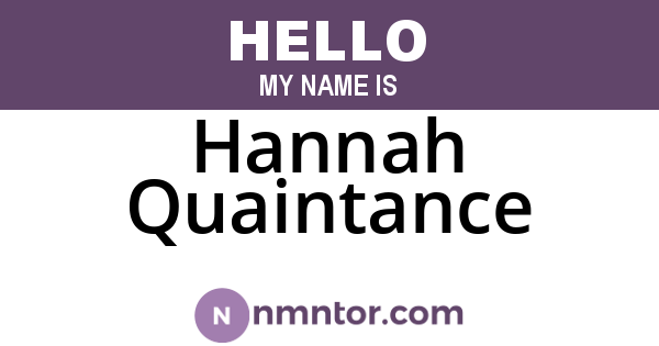 Hannah Quaintance