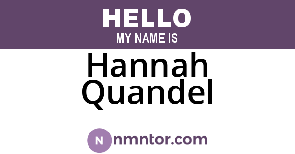 Hannah Quandel