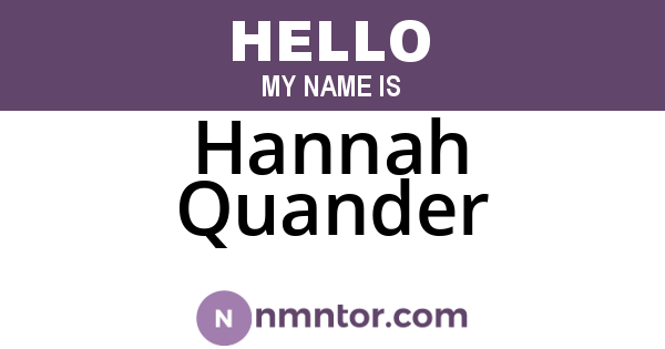 Hannah Quander