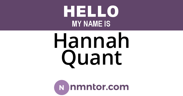 Hannah Quant
