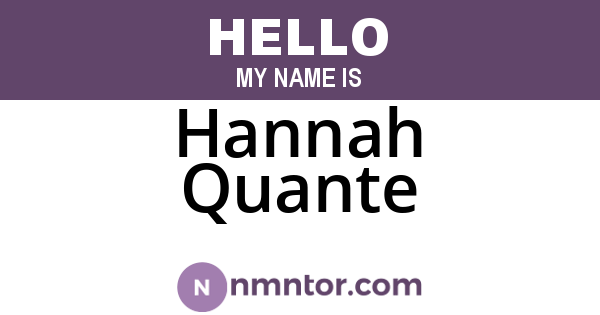 Hannah Quante