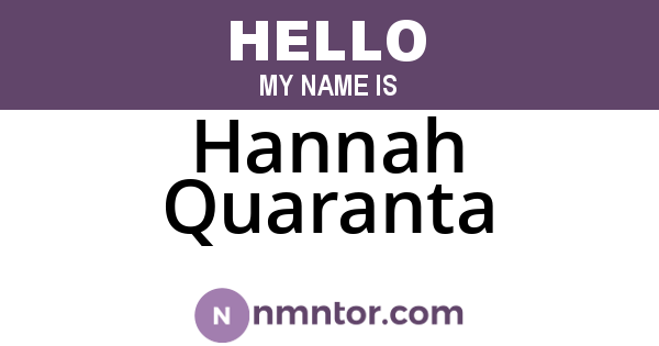 Hannah Quaranta