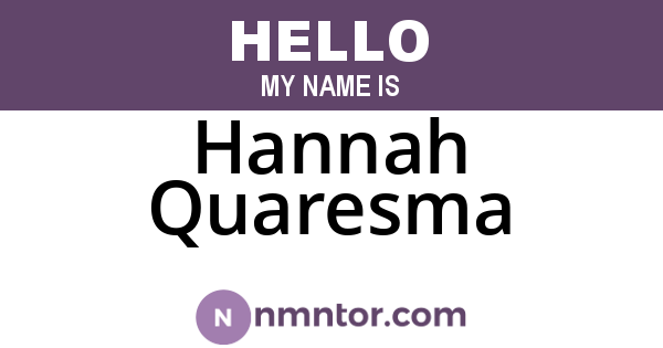 Hannah Quaresma