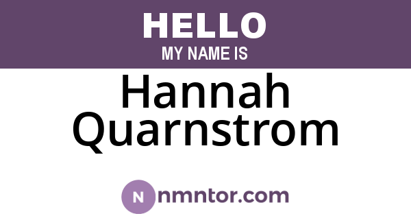 Hannah Quarnstrom