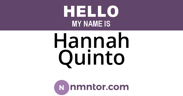 Hannah Quinto