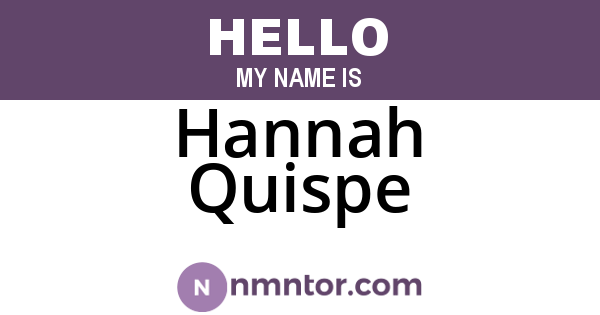Hannah Quispe