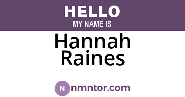 Hannah Raines