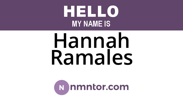 Hannah Ramales
