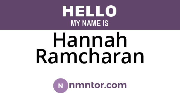 Hannah Ramcharan