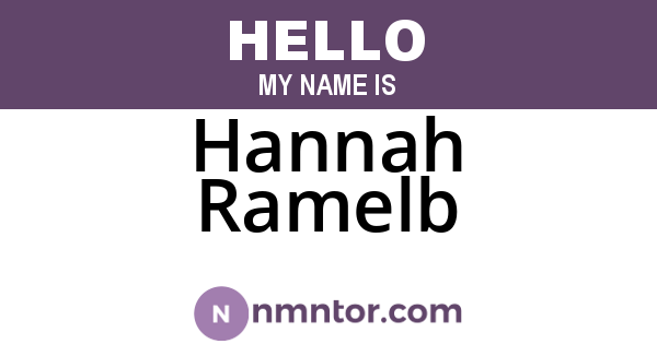 Hannah Ramelb
