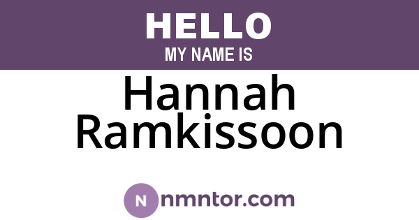 Hannah Ramkissoon