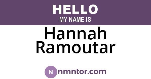 Hannah Ramoutar