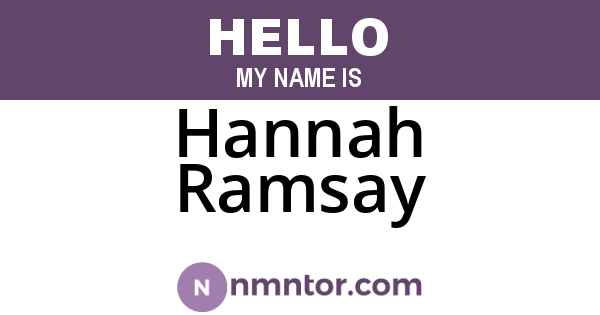 Hannah Ramsay