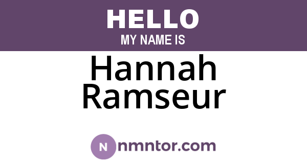 Hannah Ramseur